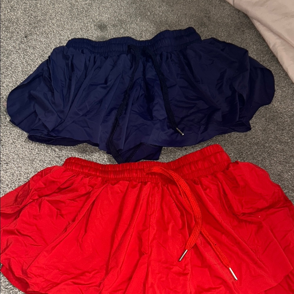 Flutter shorts bundle: Red and Navy Athletic Shorts